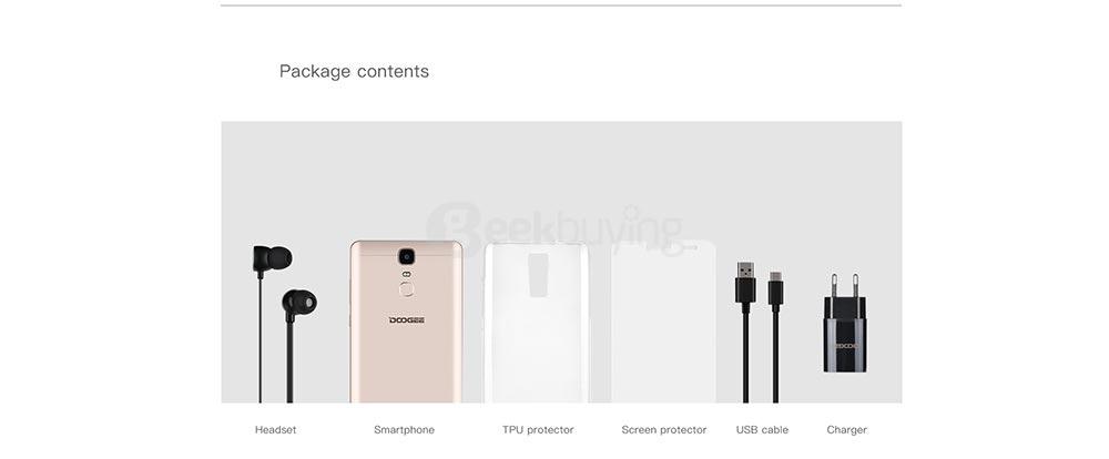 [HK Stock] Doogee Y6 MAX 6.5 Inch FHD 2.5D Screen Android 6.0 4G+ LTE Smartphone MT6750 64-Bit Octa core 3GB RAM 32GB ROM 13.0MP Touch ID - Gold