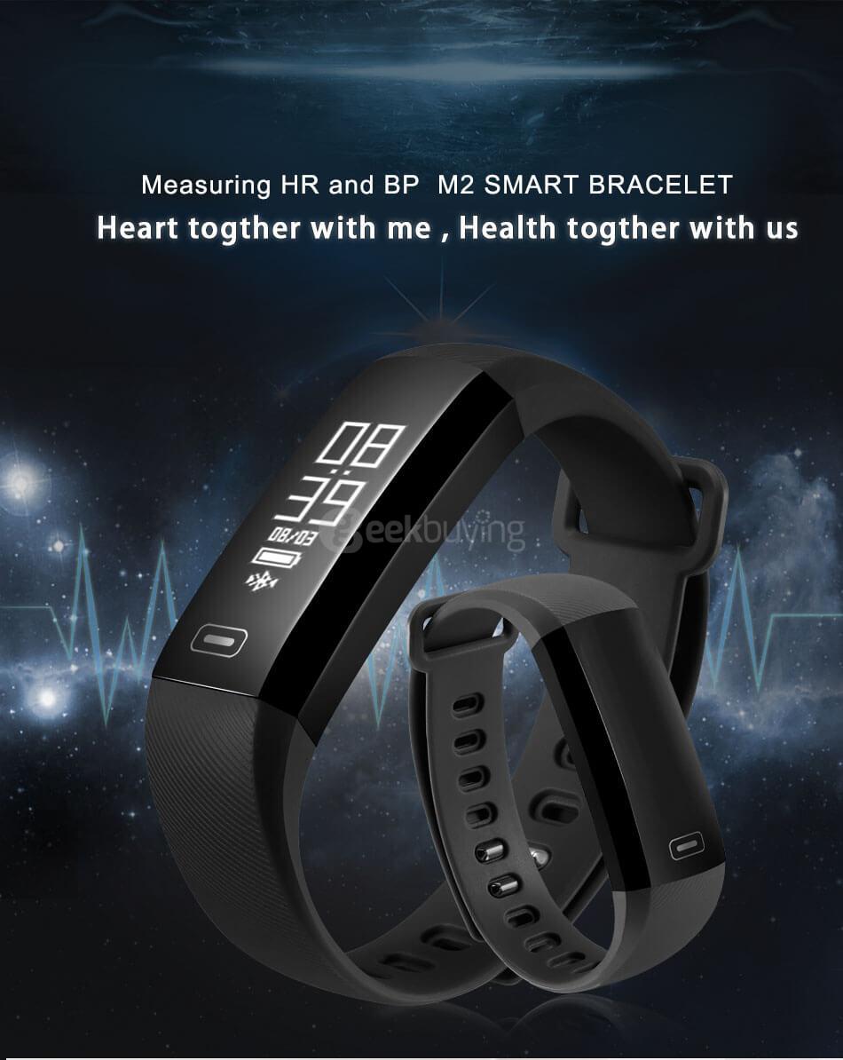 Makibes M2S Smart Bracelet Heart Rate Blood Pressure Pulse Meter Fitness Tracker Wristband for iOS Android - Purple