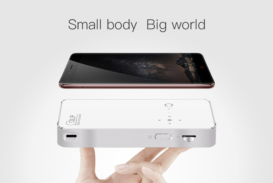 T18 Mini Smart Projector Android 4.4 OS 1GB/32GB 50Lumens HDMI IN Bluetooth 4.0 2.4G/5G WiFi Airplay Miracat US Plug - White