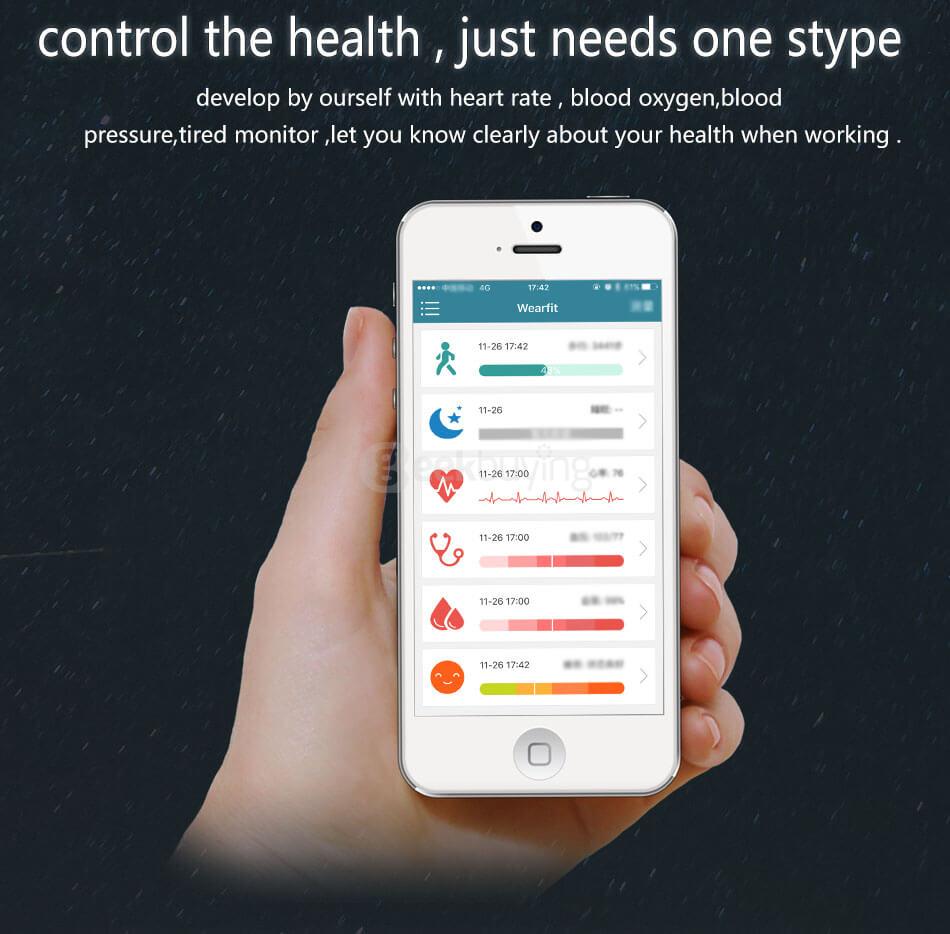 Makibes M2S Smart Bracelet Heart Rate Blood Pressure Pulse Meter Fitness Tracker Wristband for iOS Android - Purple