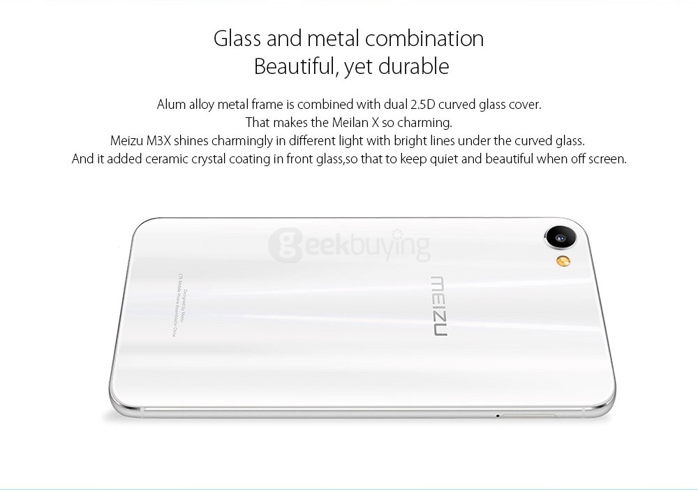 MEIZU Meilan X 5.5inch TDDI FHD 2.5D Screen Flyme 5 4G LTE Smartphone 64bit Helio P20 MT6757 Octa Core 3GB RAM 32GB ROM 5.0MP+12.0MP Touch ID Type-C - Blue