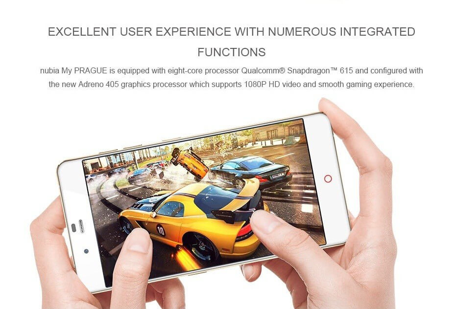 [Spain Stock] ZTE Nubia My Prague Elite 5.2inch FHD Android 5.0 3GB 32GB Smartphone 64bit Qualcomm Snapdragon 615 Octa Core 13.0MP - Gold