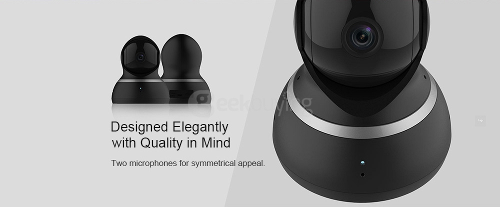 [HK Stock] Original Xiaoyi YI 1080p Dome Camera Home Security System WiFi IP Camera 360 Degree Rotation Night Vision Motion Detection Two-way - White(EU Plug)