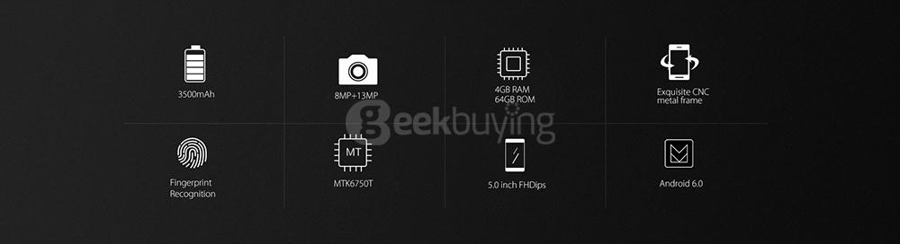 [HK Stock]Blackview BV7000 PRO 5.0 Inch FHD 4GB RAM 64GB ROM 13.0MP 64-Bit MT6750T Octa Core 1.5GHz Android 6.0 Rugged Smartphone IP68 Waterproof Touch ID - Silver