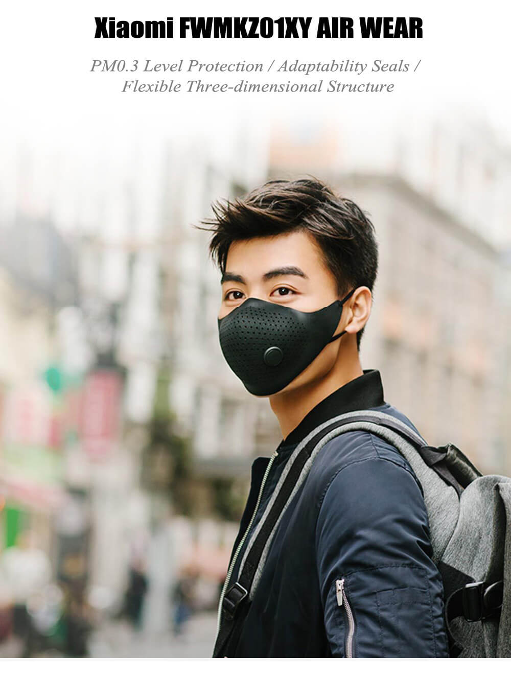 Xiaomi N95 Anti Fog and Haze PM2.5 Mask Anti-Dust Formaldehyde Gas Industrial Dust Breathable Mask - Black