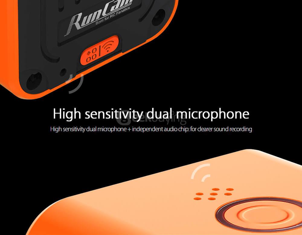 RunCam 3 64G HD 1080p/60fps NTSC/PAL 155 Degree Wide Angle WiFi FPV Camera for Racing Drone - Orange