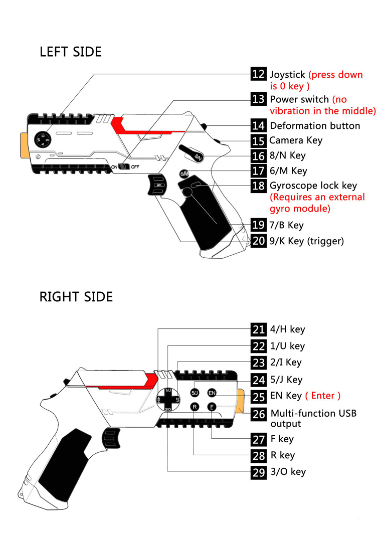 PP GUN Mini Motion Sensor Gamepad Mobile FPS Selfie Game Controller Bluetooth 4.0 for iOS/Android - White