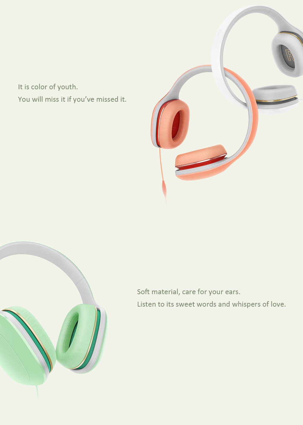 Original Xiaomi 3.5mm Stereo Headset Headphone Low Impedance for Smartphone Tablet PC - White