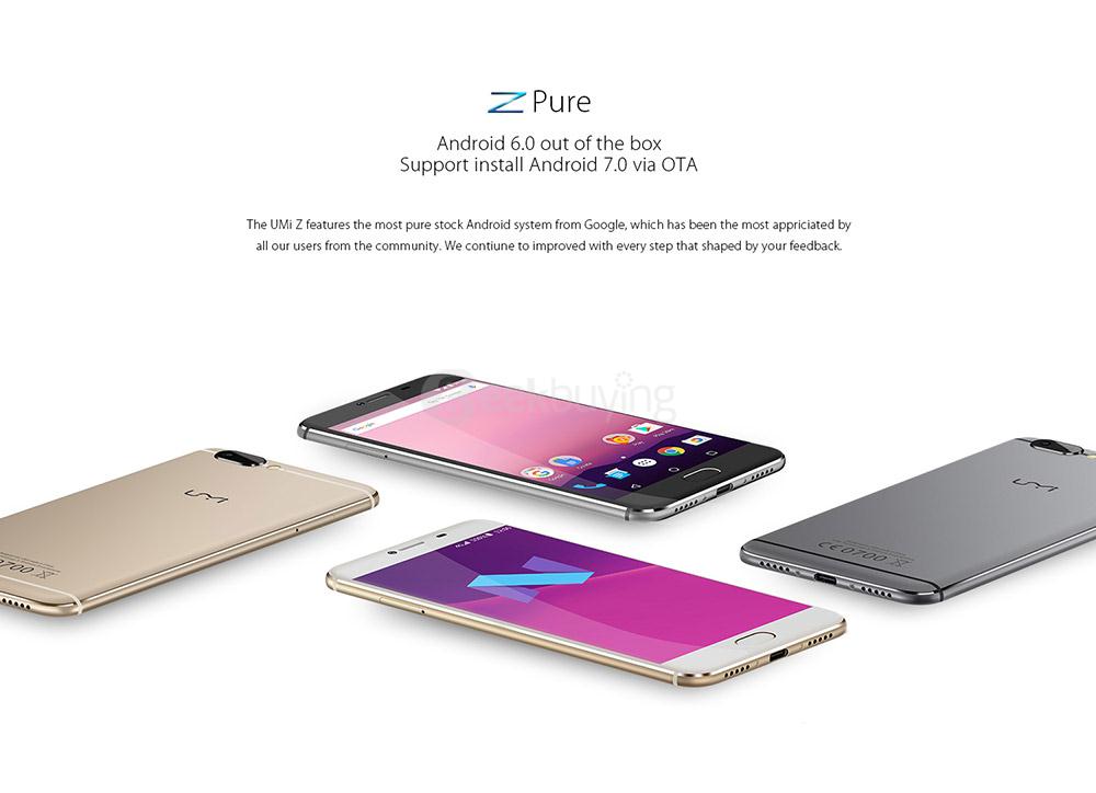 [HK Stock]UMI Z 5.5 Inch FHD 4GB RAM 32GB ROM Helio X27 Deca core 2.6GHz 13.0MP Android 6.0 Smartphone Touch ID Type-C USB Quik Charge - Gold