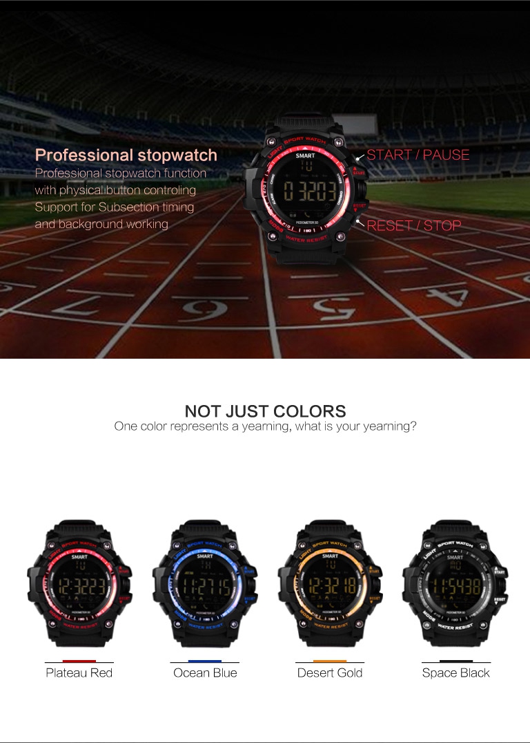 AIWATCH Xwatch 5ATM Waterproof Smart Watch Bluetooth4.0 Call SMS Reminder Compatible with iOS/Android - Black