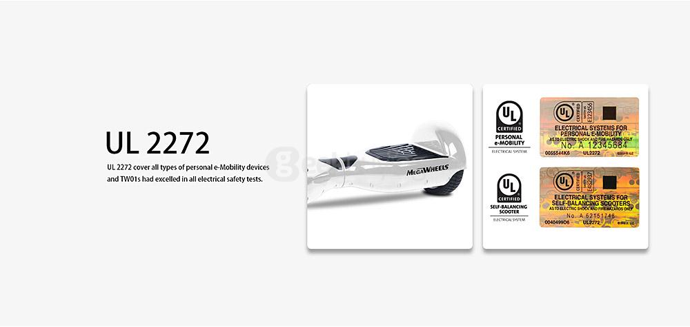 [US Stock] Megawheels TW01S 4400MAH Dual Wheels Self Balancing Electric Scooter Drifting Board - White