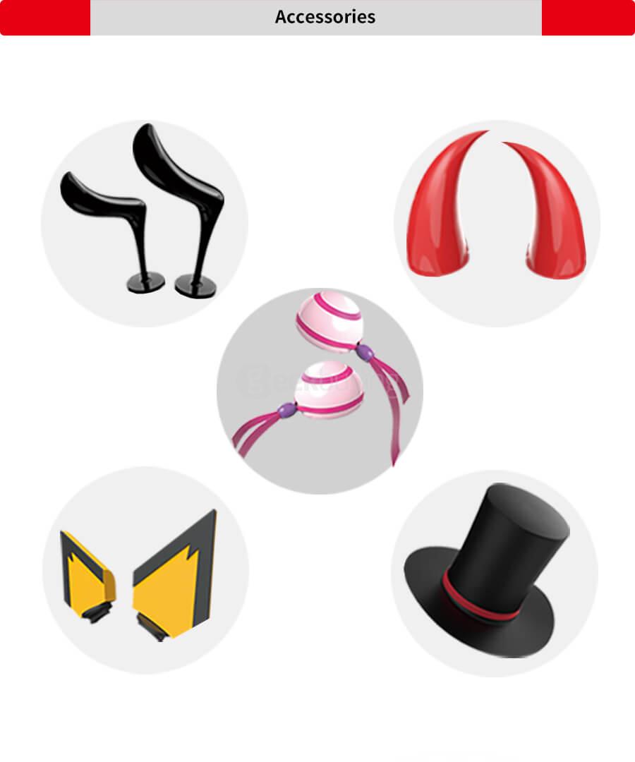 Censi Wired Cat Ear Headphones Over Ear Wired Noise Canceling Headphones for Smartphone PC - White