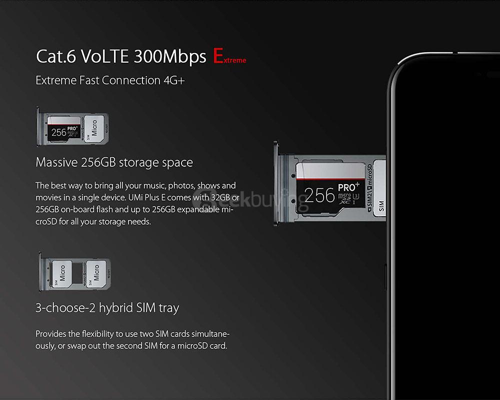 [HK Stock]UMI PLUS E 5.5 Inch FHD 6GB RAM 64GB ROM 64-Bit Helio P20 MT6757 2.3GHz 13.0MP Cam Android 6.0 Smartphone Touch ID -Black
