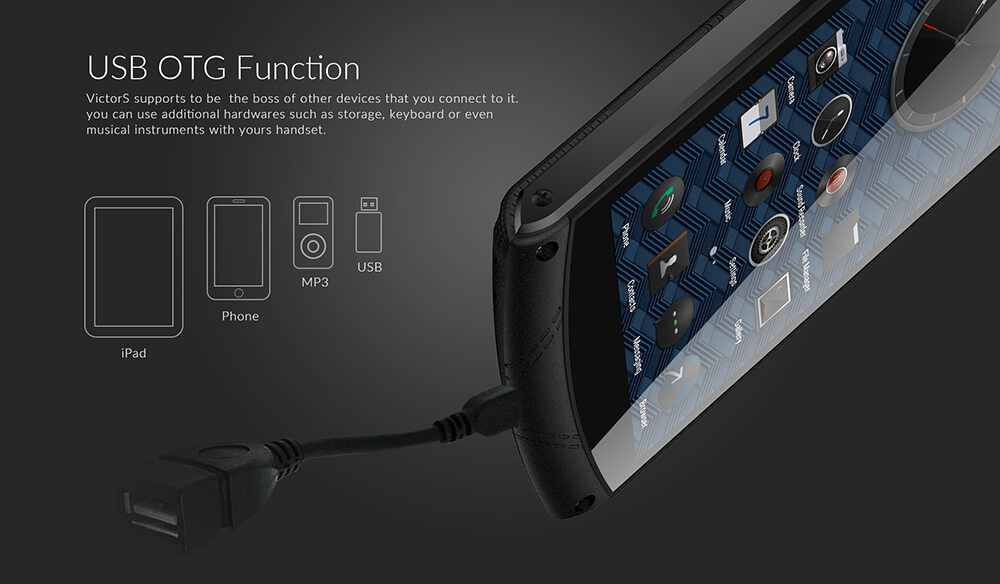iMAN Victor S 5.0 Inch HD Screen Rugged Phone IP67 Waterproof Android 6.0  MT6735 Dual Core 4G LTE 2GB 16GB 8.0MP Camera Touch ID 4500mAh Battery - Black