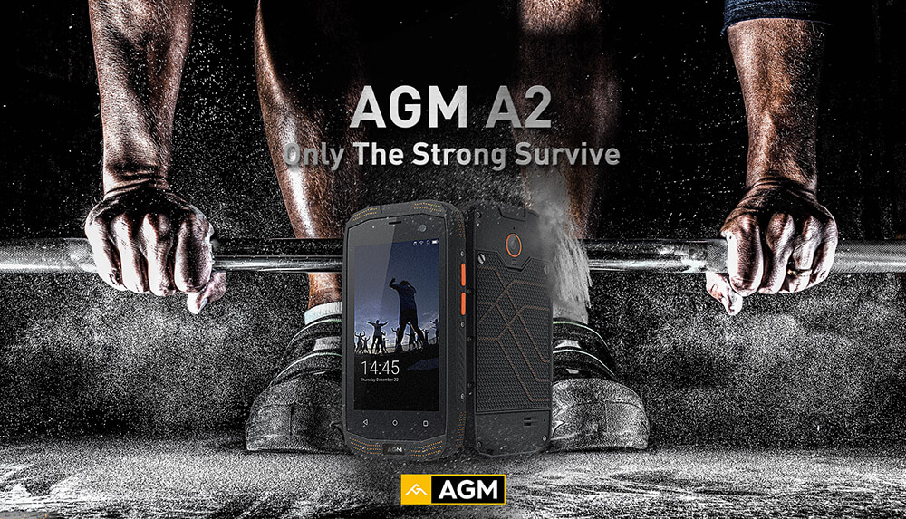 [HK Stock] AGM A2 4.0 Inch Rugged Phone IP68 Waterproof Android 5.1 Qualcomm MSM8909 Quad Core 4G LTE 2GB 16GB 8.0MP Camera Speaker LED Light GPS - Black
