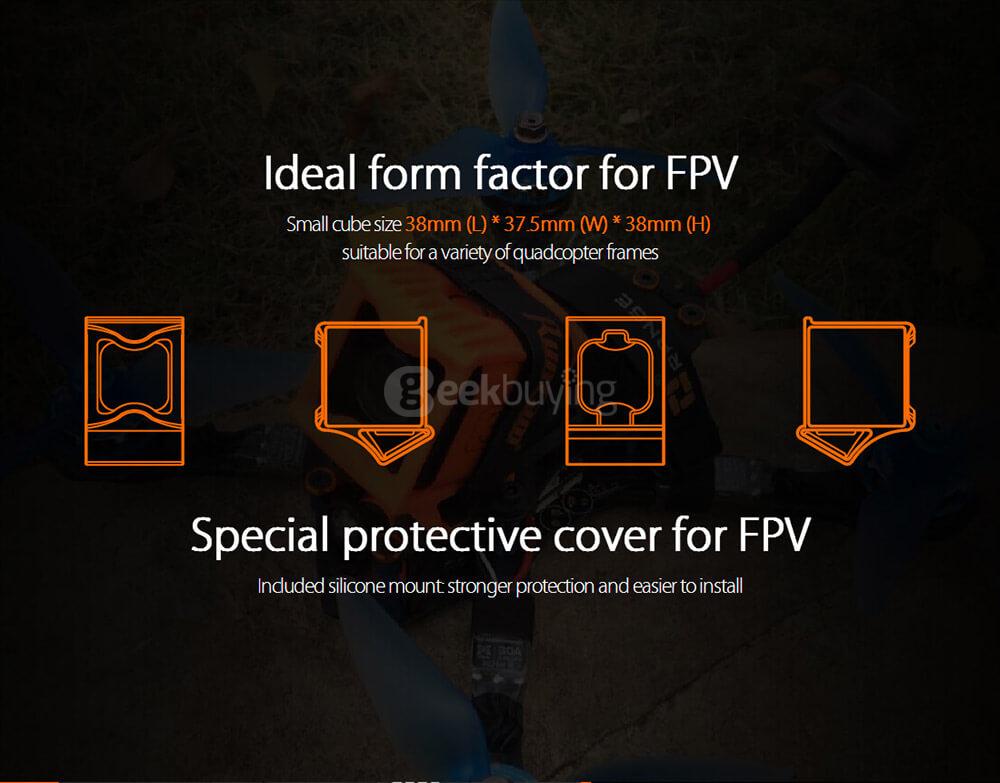 RunCam 3 64G HD 1080p/60fps NTSC/PAL 155 Degree Wide Angle WiFi FPV Camera for Racing Drone - Orange