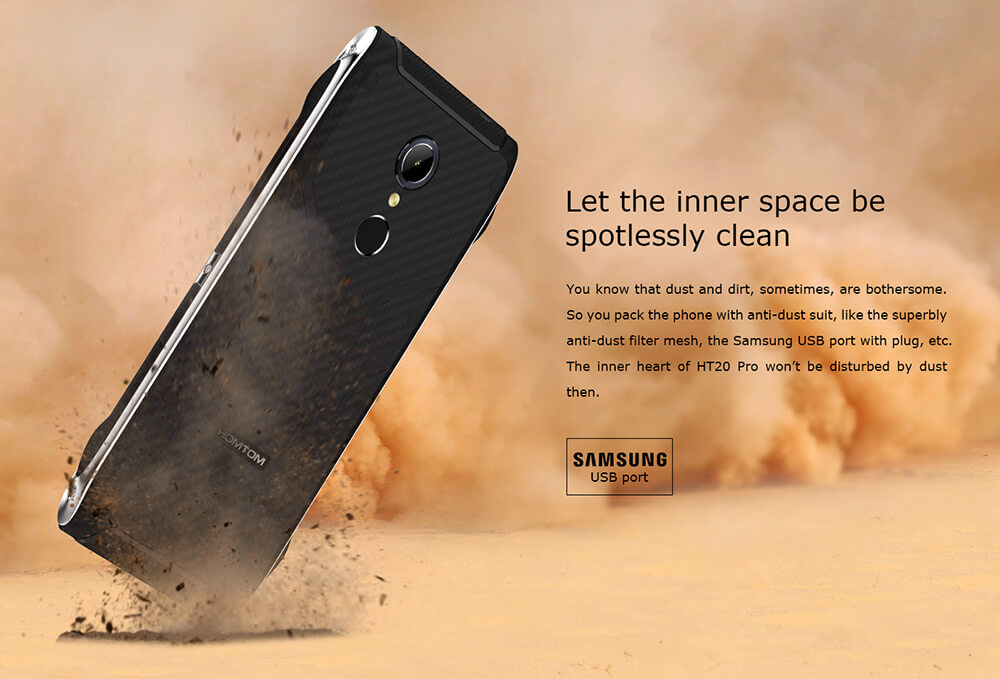 [HK Stock] HOMTOM HT20 Pro 4.7 Inch Rugged Phone IP68 Waterproof Android 6.0  MT6753 Octa Core 4G LTE 3GB RAM 32GB ROM 16.0MP Camera Touch ID 3500mAh Battery OTG - Black