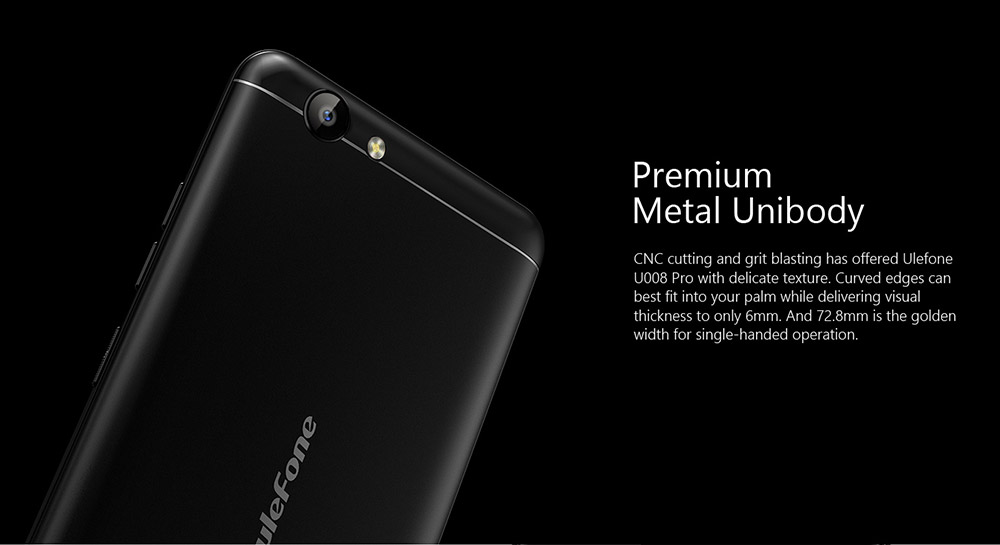 [HK Stock] Ulefone U008 Pro 5.0 Inch HD Screen Android 6.0 4G LTE Smartphone MT6737 64-Bit Quad-core 1.3GHz 2GB RAM 16GB ROM 13.0MP Touch Sensor - Gray