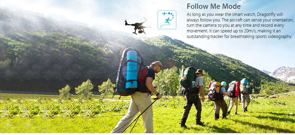 SIMTOO Dragonfly Drone Pro WiFi FPV 16MP 4K Camera 2.4GHz Voice Control GPS GLONASS RTF - Red