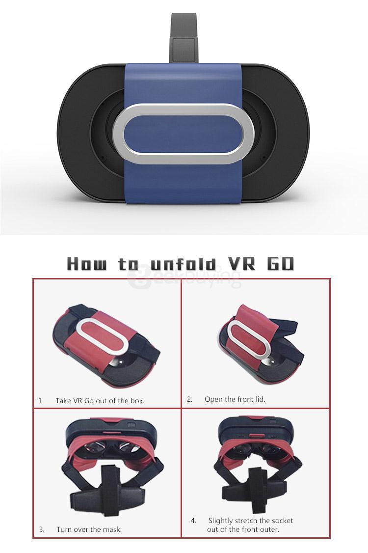 Ritech VR GO FOV96 Immersive 3D VR Virtual Reality Headset with PMMA Lens for 4.0 - 6.0 inch Smartphones