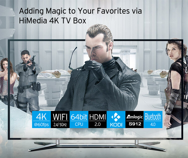 HIMEDIA A5 Amlogic S912 KODI 4K 60FPS Media Player Android 6.0 2G/16G 802.11AC WIFI 1000M LAN HEVC VP9 HDR10 Bluetooth