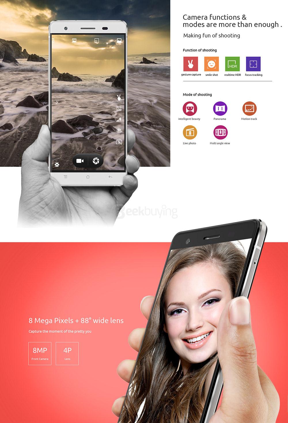 [HK Stock]CUBOT X16S 5.0 Inch HD Screen 3GB RAM 16GB ROM 8.0MP+13.0MP Cam MT6735A Quad-Core 4G LTE Android 6.0 Smartphone Anti-fingerprint - Black