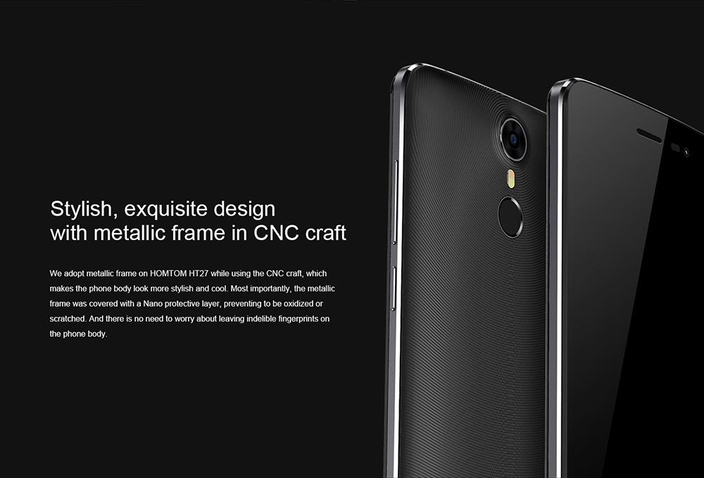 [HK Stock] HOMTOM HT27 5.5 Inch HD Screen Smartphone Android 6.0 MT6580 Quad Core 1.3GHz 1GB RAM 8GB ROM 8.0MP Camera Touch ID 3000mAh Battery Fingerprint - White