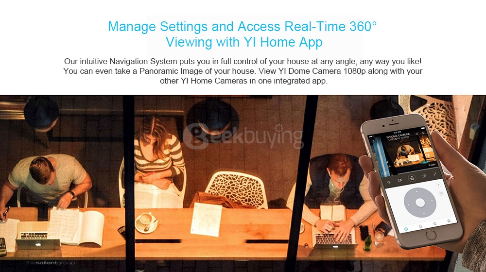 [Spain Stock]Original Xiaoyi YI 1080p Dome Camera Home Security System WiFi IP Camera 360 Degree Rotation Night Vision Motion Detection Two-way - White