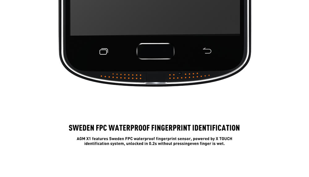 [HK Stock] AGM X1 5.5 Inch Rugged Phone IP68 Waterproof Android 5.1 Qualcomm MSM8952 Octa Core 4G LTE 4GB 64GB 13.0MP Dual Rear Cameras 5400mAh Battery Touch ID NFC - Black