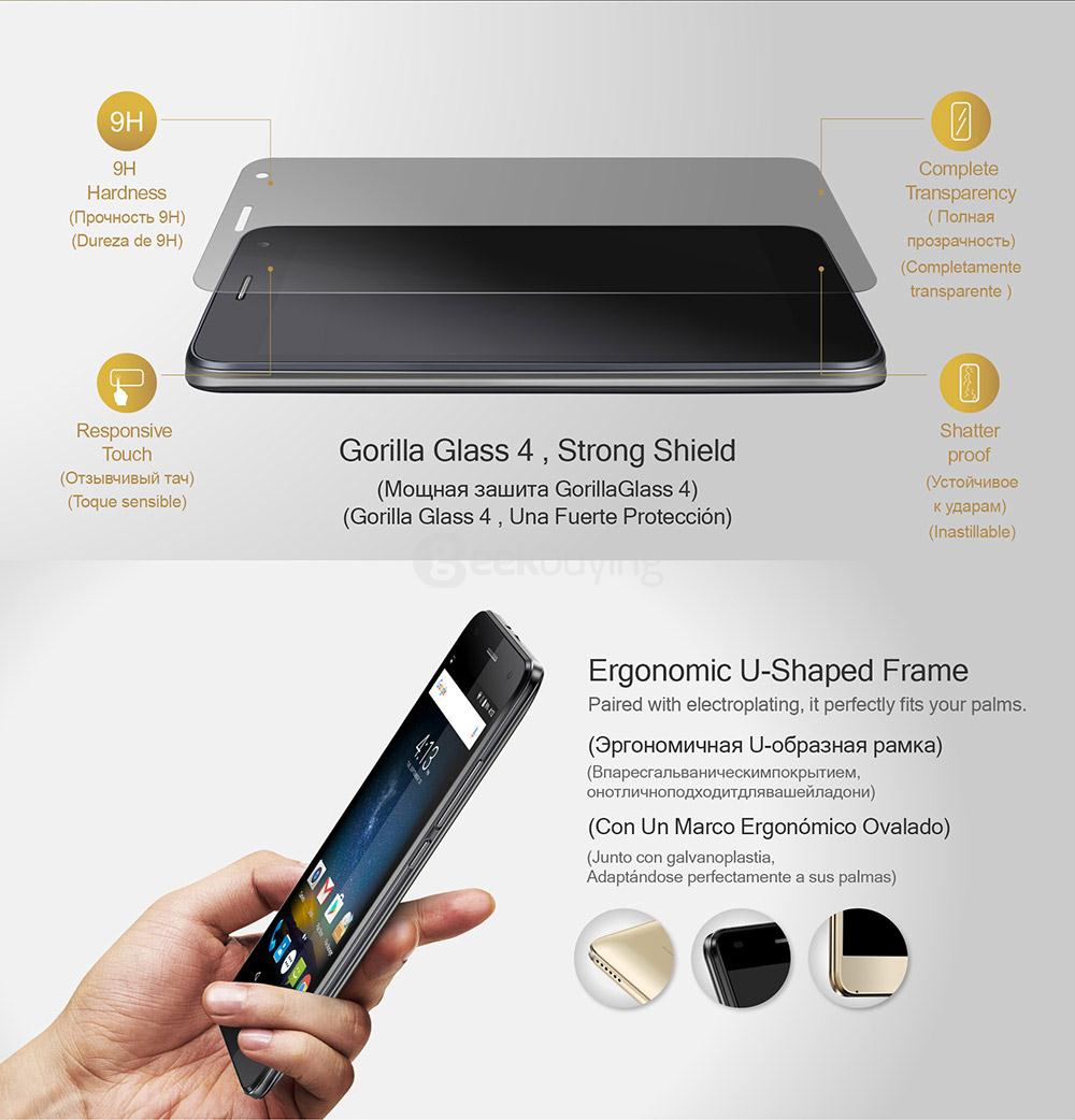 Uhans H5000 5.0Inch HD Screen MT6737 Quad core 3GB RAM 32GB ROM Android 6.0 8.0MP 4G LTE Smartphone 4500mAh Fast Charge -Black