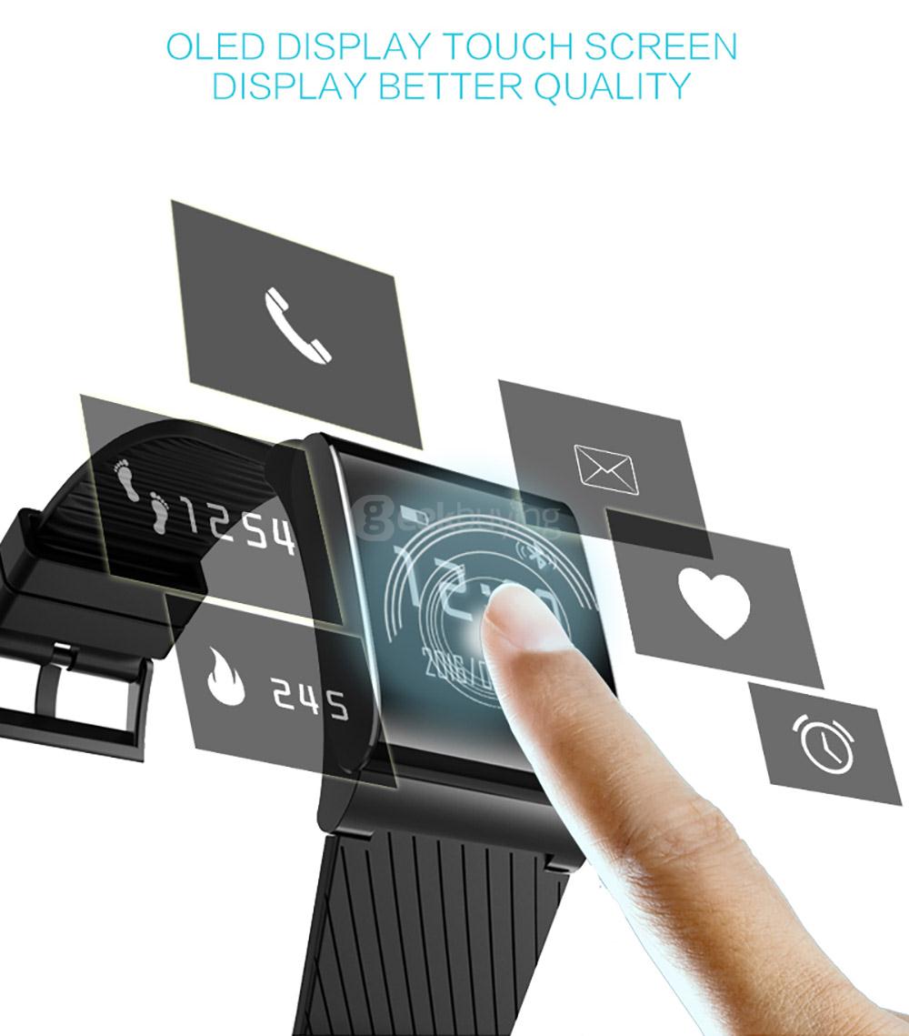 X9 PLUS Smart Bracelet Genuine Leather Strap Heart Rate Monitor Smart Bluetooth Bracelet Activity Tracker Blood Pressure Monitor - Black