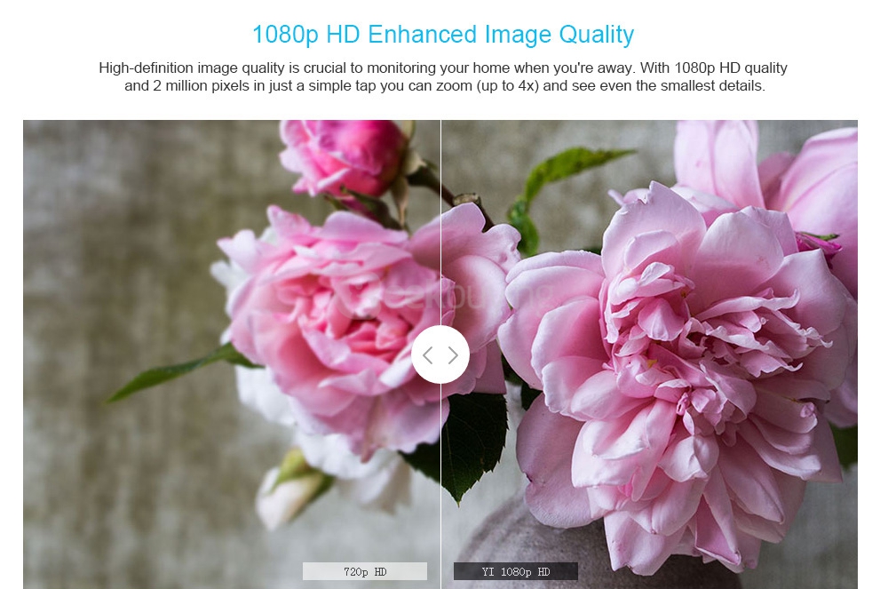 [HK Stock] Original Xiaoyi YI 1080p Dome Camera Home Security System WiFi IP Camera 360 Degree Rotation Night Vision Motion Detection Two-way - White(EU Plug)