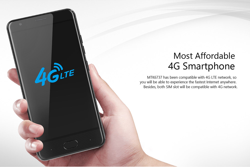 [HK Stock] Ulefone U008 Pro 5.0 Inch HD Screen Android 6.0 4G LTE Smartphone MT6737 64-Bit Quad-core 1.3GHz 2GB RAM 16GB ROM 13.0MP Touch Sensor - Gray