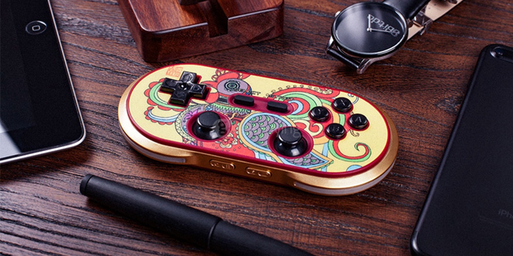 8BITDO FC30 PRO Wireless Bluetooth Controller Gamepad Golden Red