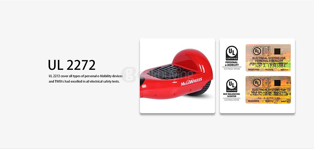 [US Stock] Megawheels TW01S 4400MAH Dual Wheels Self Balancing Electric Scooter Drifting Board - Red