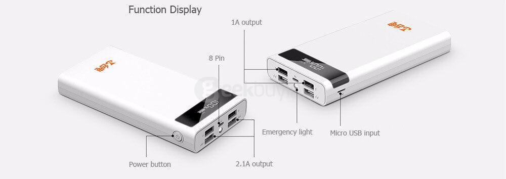 Teclast T200CE 20000mAh 4 Output 8 Pin Digital Display Micro USB Power Bank