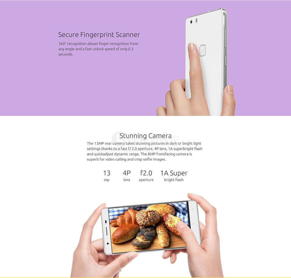 [HK Stock] CUBOT S550 PRO 5.5 Inch FHD Screen 3GB 16GB 8.0MP+13.0MP MT6735 Quad-Core Android 5.1 4G LTE Smartphone Touch ID - Black