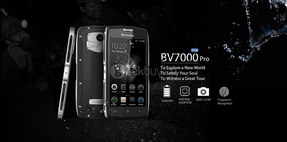 [HK Stock]Blackview BV7000 PRO 5.0 Inch FHD 4GB RAM 64GB ROM 13.0MP 64-Bit MT6750T Octa Core 1.5GHz Android 6.0 Rugged Smartphone IP68 Waterproof Touch ID - Silver