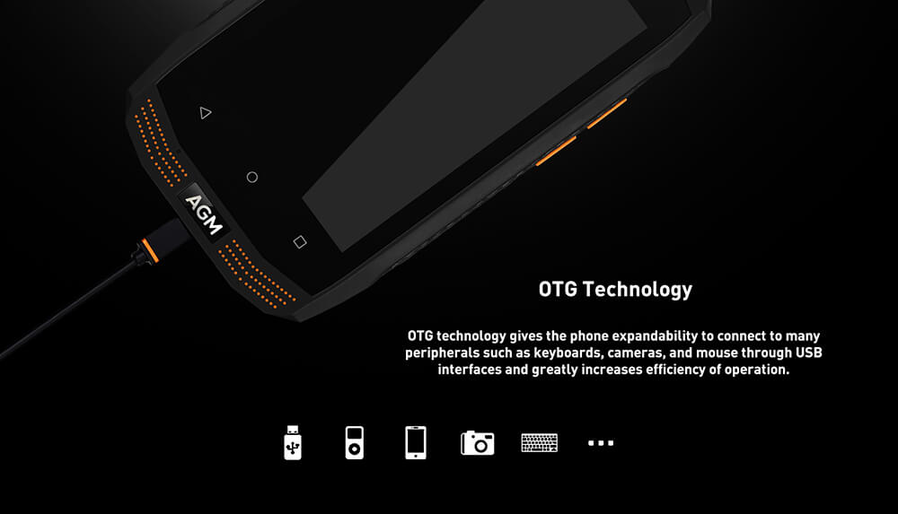 [HK Stock] AGM A2 4.0 Inch Rugged Phone IP68 Waterproof Android 5.1 Qualcomm MSM8909 Quad Core 4G LTE 2GB 16GB 8.0MP Camera Speaker LED Light GPS - Black