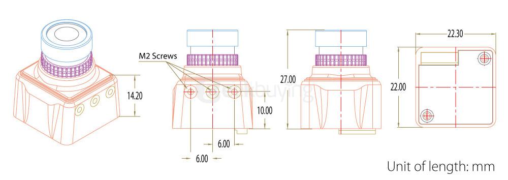 Runcam Swift Mini 130 Degree 2.5mm Micro FPV Camera For Racing Drone - Orange(PAL)
