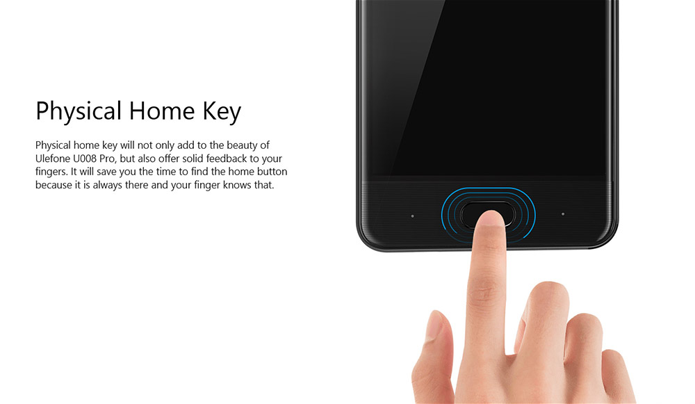 [HK Stock] Ulefone U008 Pro 5.0 Inch HD Screen Android 6.0 4G LTE Smartphone MT6737 64-Bit Quad-core 1.3GHz 2GB RAM 16GB ROM 13.0MP Touch Sensor - Gray
