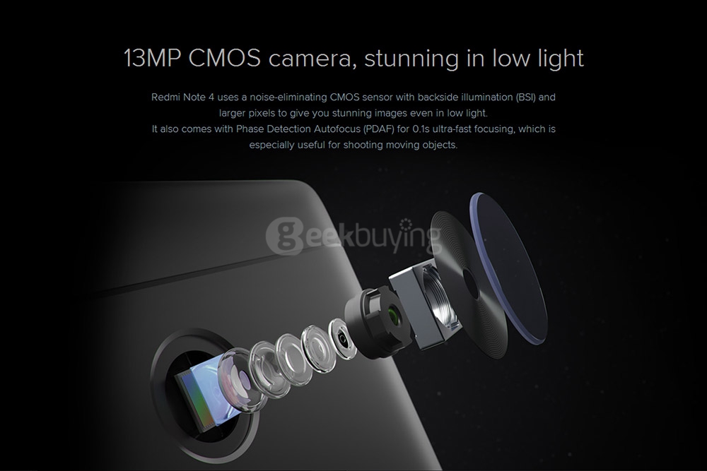 [HK Stock][Official Global Version]Xiaomi Redmi Note 4 5.5 Inch 2.5D Arc Screen Snapdragon 625 Octa-core MIUI 8 4G LTE 3GB RAM 32GB ROM Smartphone 13.0MP Touch ID 4100mAh - Gold