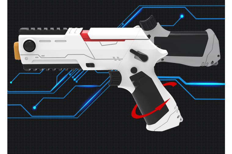 PP GUN Mini Motion Sensor Gamepad Mobile FPS Selfie Game Controller Bluetooth 4.0 for iOS/Android - White