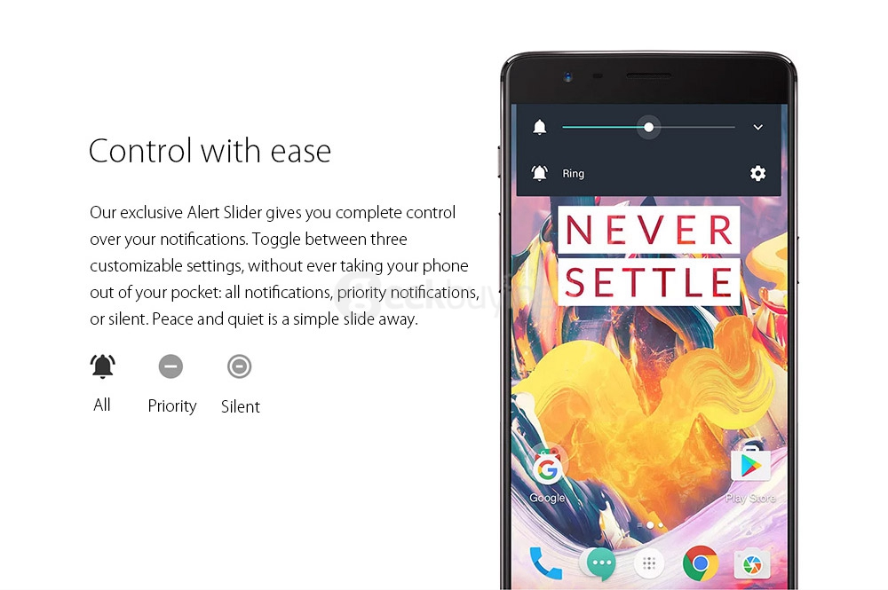 [EU Version]ONEPLUS 3T(A3003)5.5inch AMOLED FHD Oxygen OS Smartphone Qualcomm Snapdragon 821 2.35GHz Quad Core 6GB 64GB 16.0MP+16.0MP Dash Charge Touch ID NFC Type-C - Soft Gol
