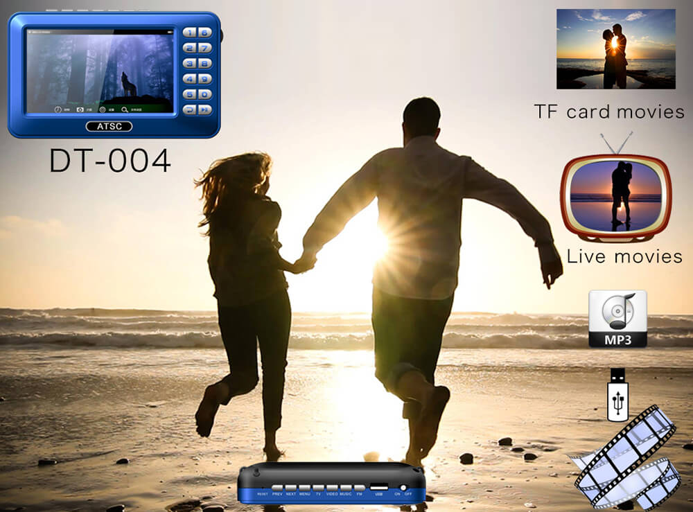 DT004 ATSC 800*480P Mobile Digital TV Support FM Radio