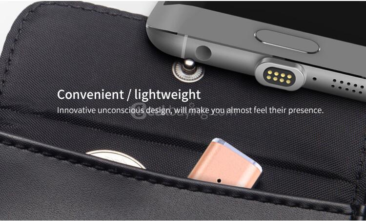 POFAN P11 Data Transmission Micro USB Magetic Transmission Charging Line Cable Data Line - Rose Gold