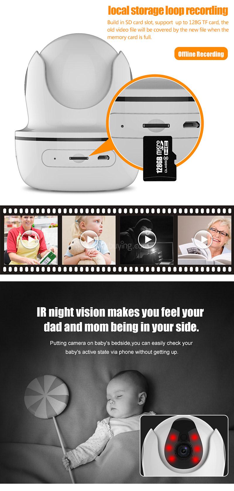 Vstarcam D26S 2.0MP HD WiFi Wireless Security IP Camera Remote Control Household Electronics Devices - White