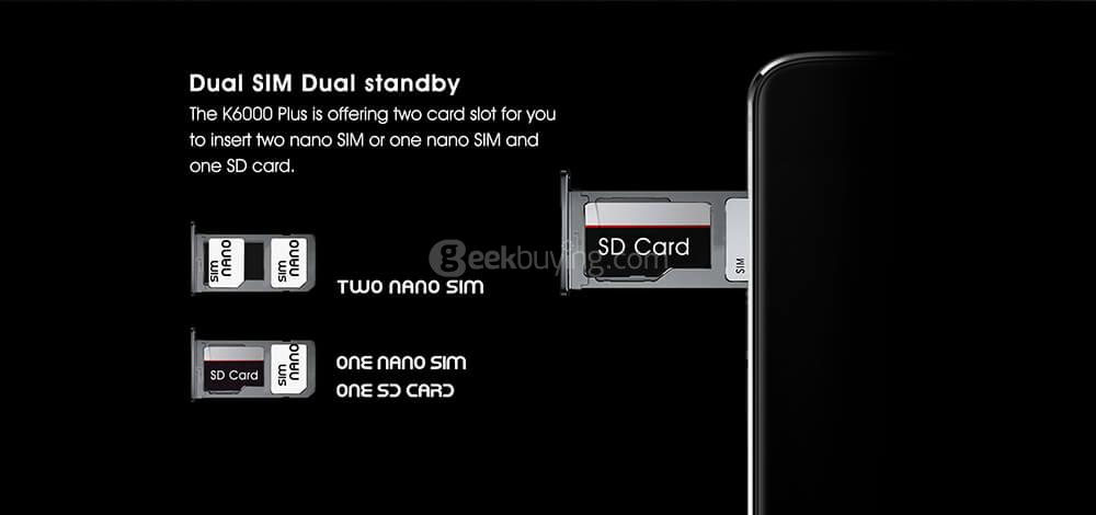[HK Stock]OUKITEL K6000 PLUS 5.5 Inch FHD 2.5D Asahi Glass Screen 4GB RAM 64GB ROM 16MP Cam MT6750T Octa Core 4G LTE Android 7.0 Smartphone Touch ID 6080mAh Big Battery HiFi  - Gray
