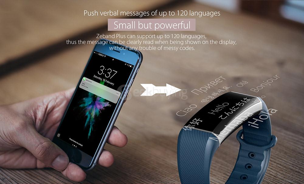 Zeblaze Zeband Plus Smart Bracelet Dynamic Heart Rate Monitor IP67 Water Resistant Swimming Mode Pedometer Sleep Tracker Compatible with iOS/Android - Black