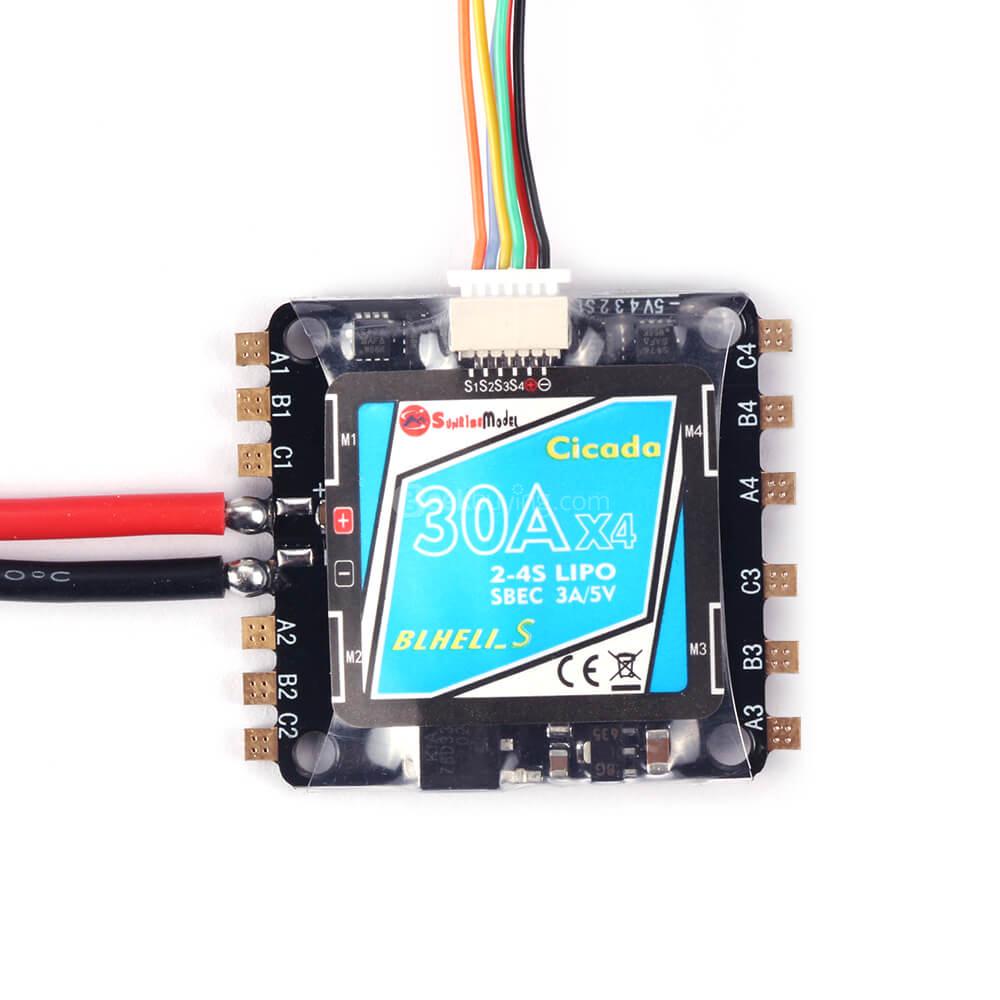 Sunrise Model Cicada 30Ax4 30A BlHELI_S 2-4S 4 IN 1 Brushless ESC With 5V 3A SBEC for Racing Drone